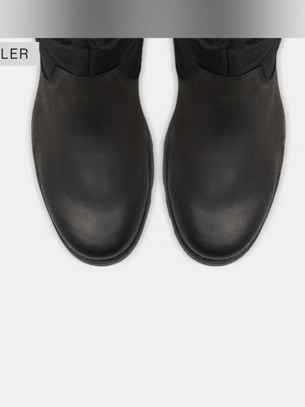 Women's Sorrel Emilie Black Mid-Calf Leather & Suede Zip Boots - Picture 4 of 14